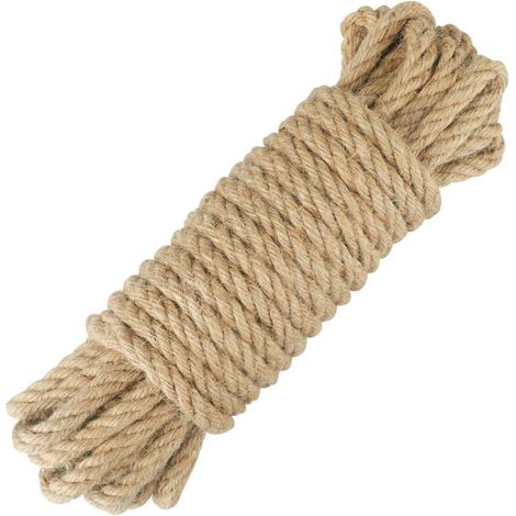 Lan Jute- Und Hanfseil, 16 Mm Dick, 10 Meter Lang, Für Heimwerkerarbeiten, Möbeldekoration, Verpackung, Gartenarbeit Und Katzenbäume