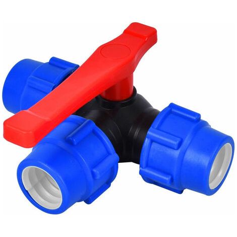 Lan-absperrventil, 3-wege-kugelhahn Mit 4-punkt-schnellanschluss, Pvc/pe-schnellwechselschlauch, T-stück