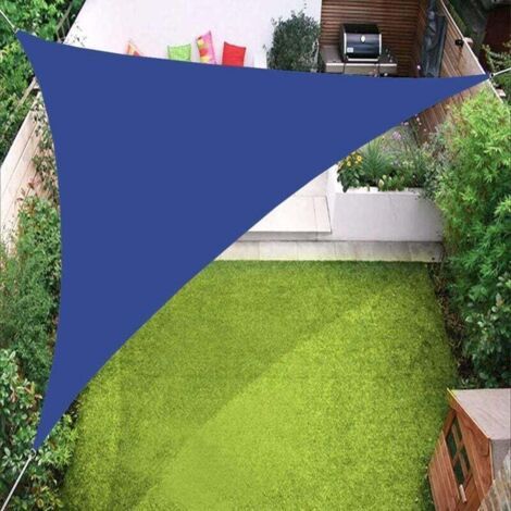 Lan Ulisem Dreieckiges Sonnensegel, 98 % Uv-schutz Für Terrasse, Rasen, Garten, Hof, Blau