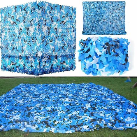 Lan Tarnnetz, Tarn-sonnensegel, Gartenschutznetz Für Die Jagd, Schattenspender, Tarn-dekoration, Schattierungsnetz, Sonnenschutz Für Die Terrasse, Blau, 4 X 5 M