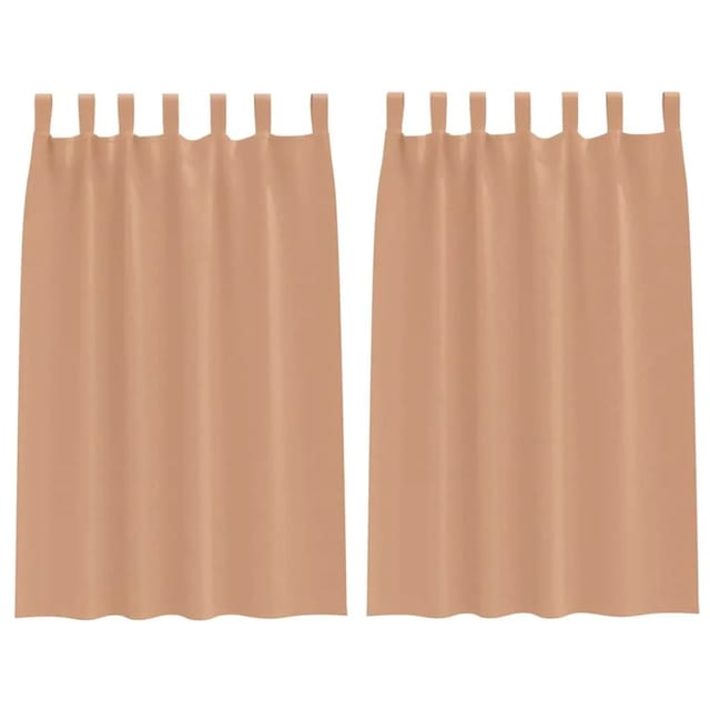 vidaXL Verdunkelungs-Vorhänge mit Ringen Hellbraun Polyester 4107589