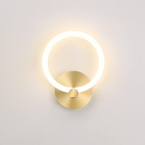 Moderne Goldene Led-wandleuchte Von Lan, Runde Nachttischlampe, 19 Cm, Für Wohnzimmer, Flur, Schlafzimmer, 10 W (3000 K Warmweiß), Gold