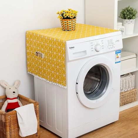 Staubschutzhülle Für Kühlschrank, Staubschutzhülle Für Waschmaschine, Staubschutzhülle Für Kühlschrank, Für Waschmaschine, Eintürig, Gelb Kariert (waschmaschine) 551