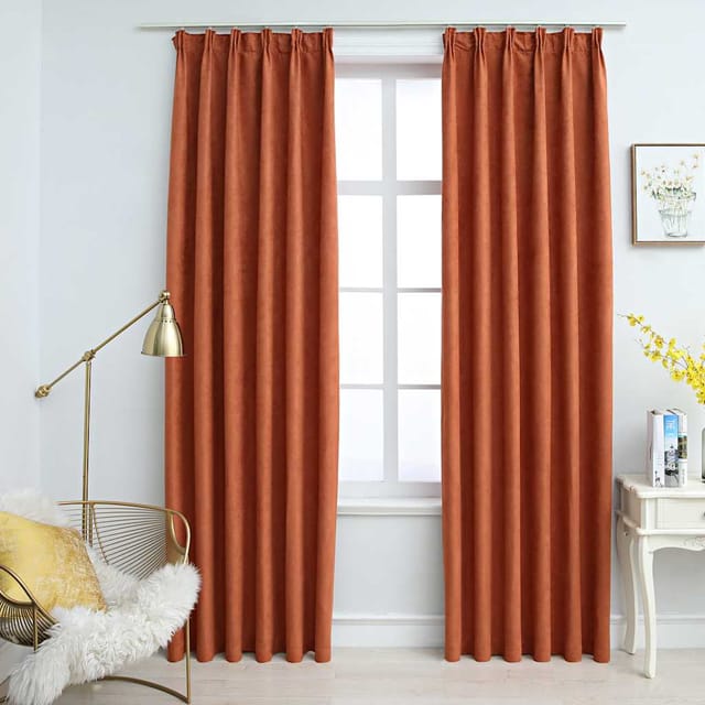 vidaXL Verdunkelungsvorhänge mit Haken 2 Stk Rostbraun 140x175 cm 134473
