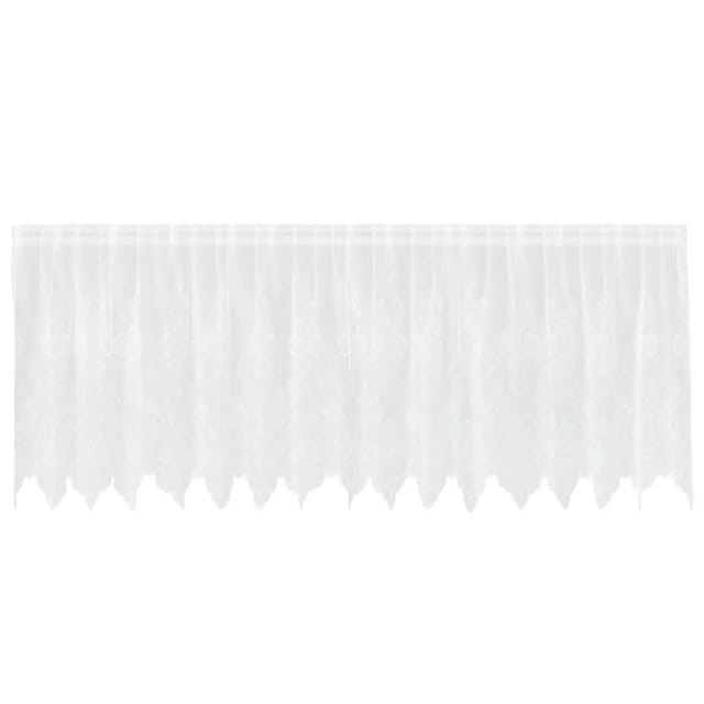 vidaXL Spitzenvorhang mit Vorhängen Weiß 400x120cm Polyester 4107906