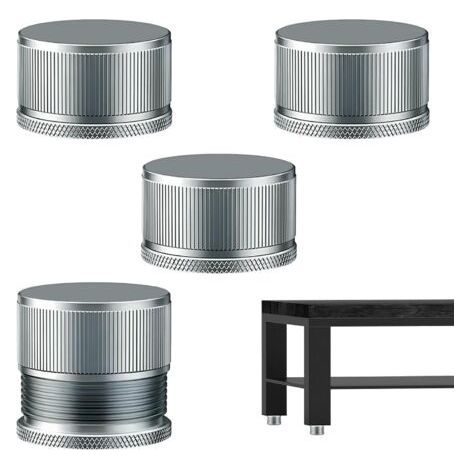 Lan Höhenverstellbare Möbelfüße, Metall, Verstellbar Von 2,3 Bis 4,2 Cm, Geeignet Für Tische, Schränke, Couchtische Usw., 4er-set, Silber.