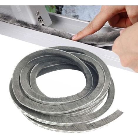 Lan Türbürstendichtung, 10 M (l) X 9 Mm (b) X 5 Mm (t), Grau, Fensterdichtung Zur Schalldämmung Von Türen, Klebebürstendichtung, Bürstendichtung Für Schiebetüren, Bürstendichtung Für Moskitonetze