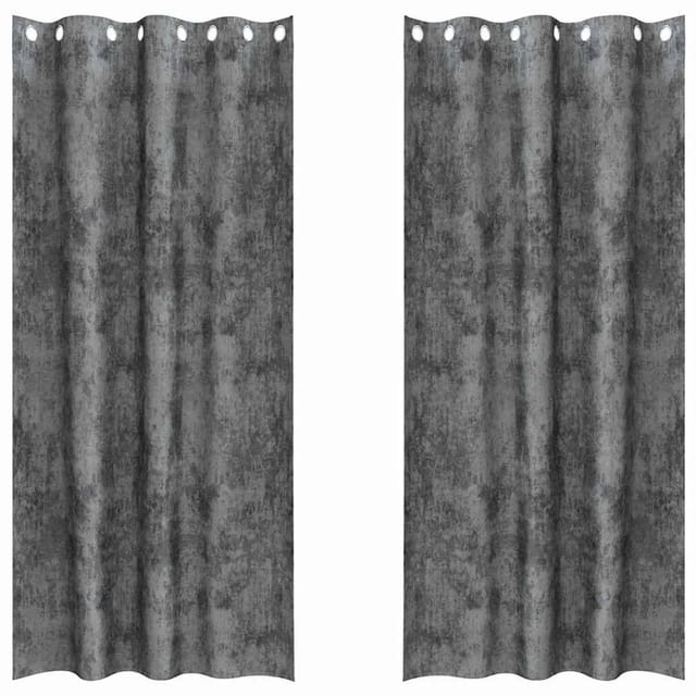 vidaXL Vorhänge 2 Stk Grau 225 x 140 cm Samt 4107655