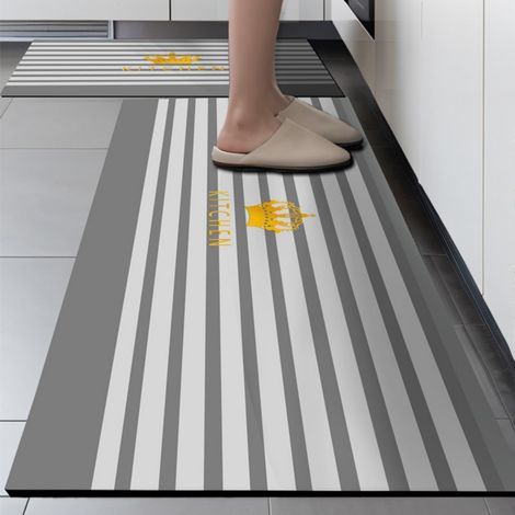 Lan Küchenmatte Aus Kieselgur Mit Grauen Streifen (4020 Cm), Saugfähige Kieselgur-fußmatte, Leicht Zu Reinigen, Rechteckige, Rutschfeste Matte Für Den Heimgebrauch
