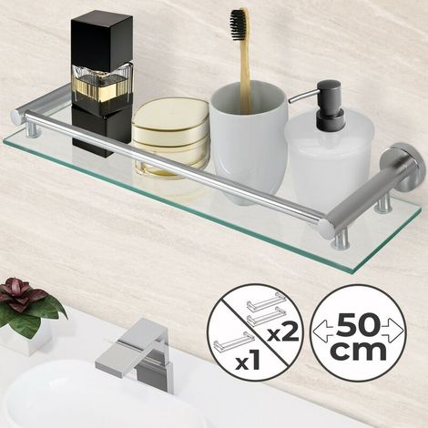Lan 5015cm Wandregal Aus Glas Und Aluminium Fürs Badezimmer