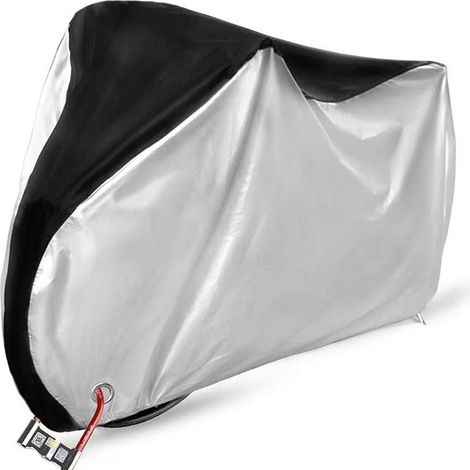 Lan Fahrradabdeckung Mit Schwarzem Und Silbernem Rand, Größe M (250 G), 180 X 60 X 90 Mm, Wasserdicht Und Staubdicht, Für Mountainbikes, Sonnenschutz
