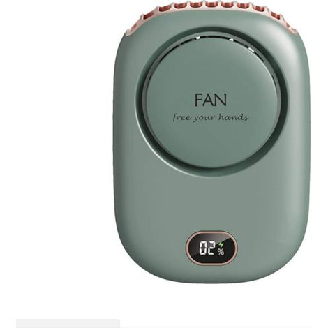 Wiederaufladbarer, Freihändiger Mini-nackenventilator Zum Tragen Und Für Den Persönlichen Schreibtisch (grün)