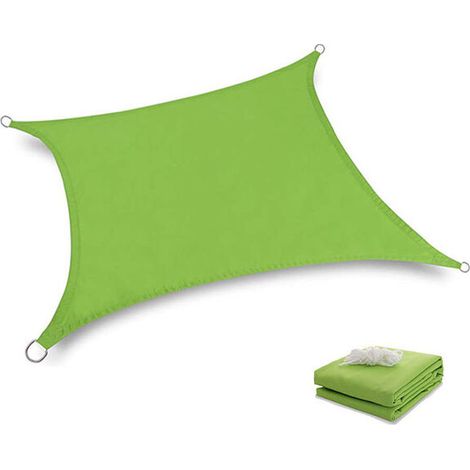 Lan Sonnensegel, Rechteckig, Uv-beständig, Mit Seilen Und Befestigungsbändern, Für Garten, Terrasse, Balkon, Camping, Pergola, Grün (2x2m)