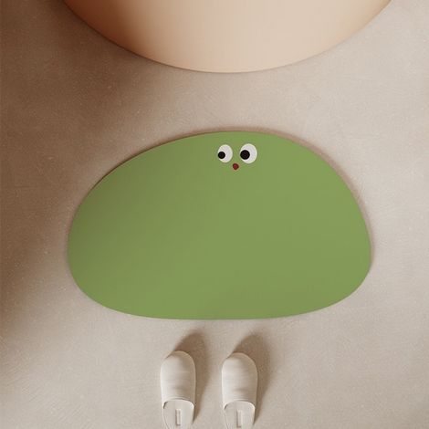 Lan Dumpling Surprise – Hellgrüne, 50 X 80 Cm Große, Rutschfeste Matte Mit Cartoon-muster (kieselgur) Für Den Heimgebrauch In Toiletten Und Badezimmern, Saugfähige Matte
