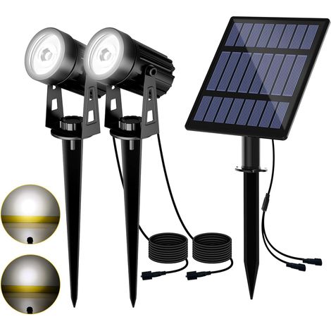 Lan 2-in-1 Solar-außenstrahler, 2 Beleuchtungsmodi, Ip65 Wasserdicht, 3-meter-kabel, Solar-gartenleuchte