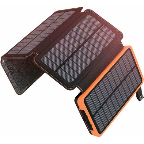 Lan Solar Charger 20000mah Tragbare Powerbank Mit 4 Paneelen, Wasserdichter Externer Akku Mit 2 Usb-anschlüssen Für Outdoor-camping, Handy, Tablet, Cisea