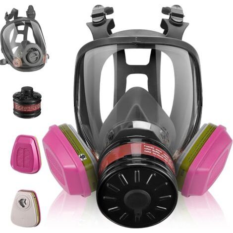 Lan Professional Vollgesichts-atemschutzmaske Mit 60926 Filter Und 40-mm-aktivkohlefilterpatrone, Geeignet Für Staub, Farbe, Chemikalien, Schweißen, Bauwesen Und Holzbearbeitung.