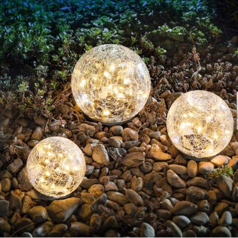 Lan Solar-gartenleuchte, Wasserdichte Glaskugel Mit Warmweißem Led-licht Für Die Außendekoration, Einfahrt, Terrasse, Garten, Rasen, 1 Kugel