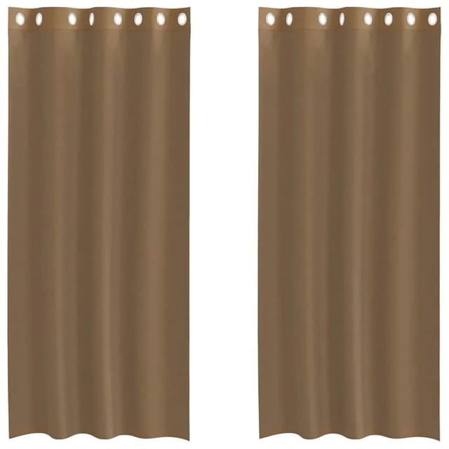 vidaXL Voile Vorhänge mit Ösen 2 Stk Hellbraun 4102127