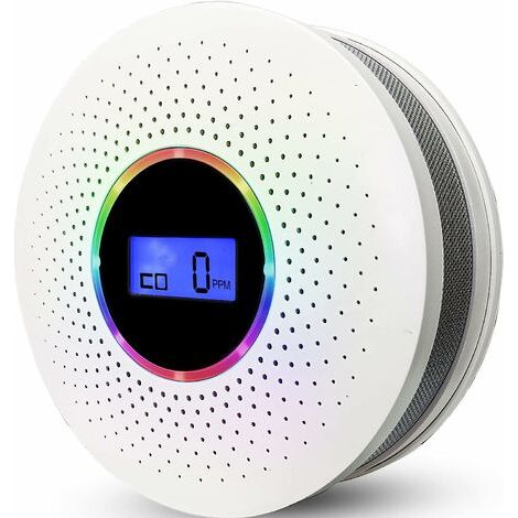 Lan-kombinations-rauch- Und Kohlenmonoxidmelder, Batteriebetriebener Rauchmelder Mit Zwei Sensoren, Lcd-display Und Kombiniertem Akustischen Alarm Für Zuhause, Schule Und Bus