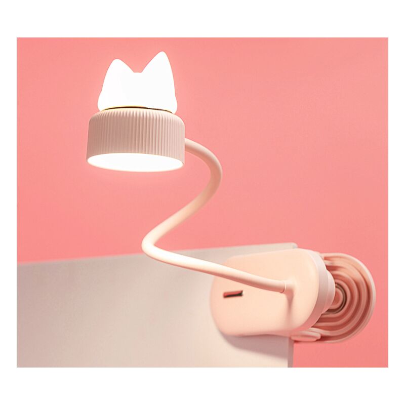 Lan Flexible Clip-on-lampe Mit Nachtlicht / Mit Usb-akku / Led-leseleuchte Für Schreibtisch, Bett Und Nachttisch – Leicht, Praktisch – Ideal Für Kinder – Rosa