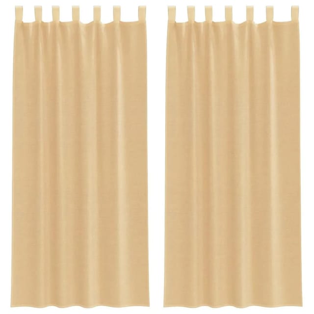 vidaXL Voile Vorhänge mit Schlaufen 2 Stk Sandfarbe 140x225 cm 4102308