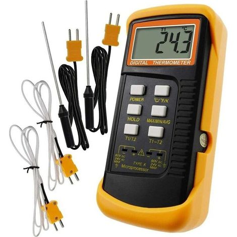 Lan Typ K Thermometer Mit 1300°c Thermoelementsensor (kabelgebunden Und Aus Edelstahl) (°c, °f Und K Mit 4 Thermoelementen)