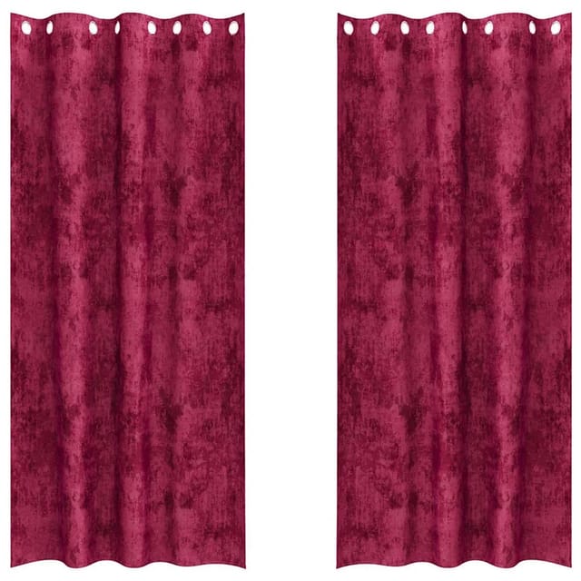 vidaXL Vorhänge 2 Stk Weinrot 245 x 140 cm Samt 4107646