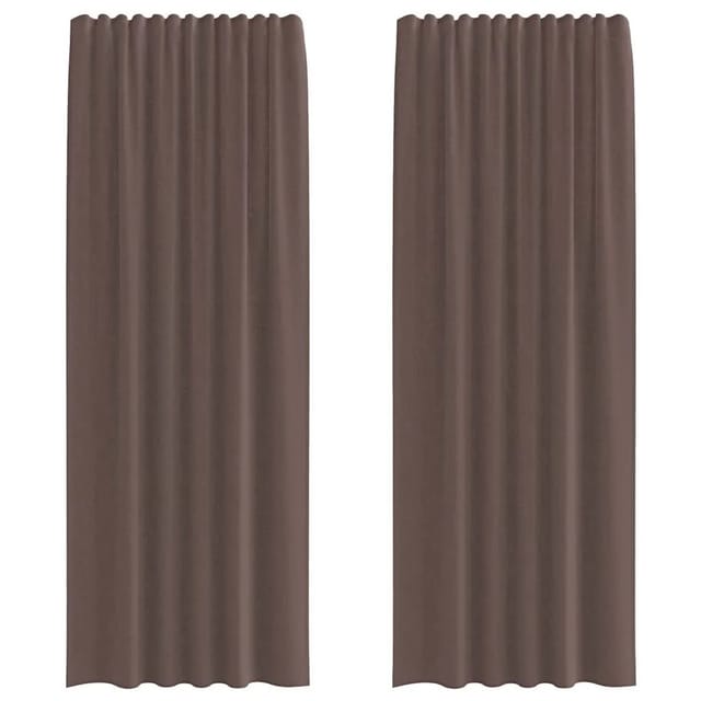 vidaXL Voile Vorhänge mit Lasche 2 Stk Braun 4102265