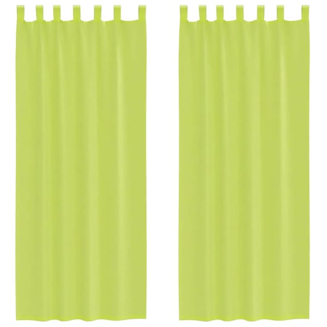 vidaXL Voile Vorhänge mit Lasche 2 Stk Apfelgrün 4102255