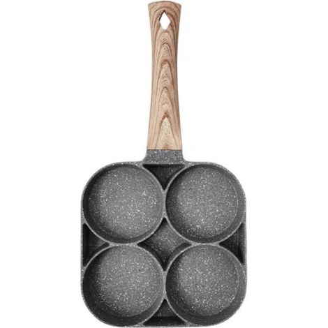 Lan Bdd 4-scheiben-crêpepfanne, Kleine Antihaftbeschichtete Aluminium-eierpfanne Für Frühstück, Crêpes, Hamburger, Spiegeleier, Für Gas- Und Induktionskochfelder