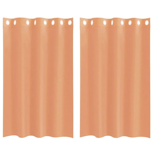 vidaXL Voile Vorhänge mit Ösen 2 Stk Terrakotta 4102138