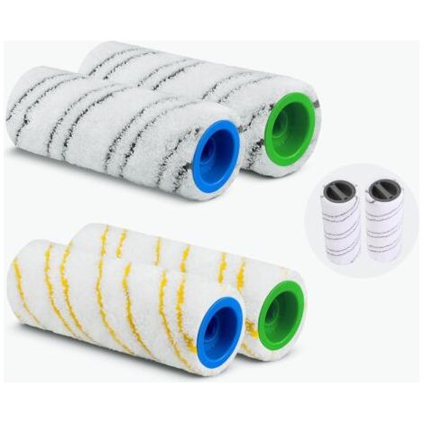 Lan Ersatzrollen, Set Mit 4 Ersatzrollen Für Kärcher Fc3d, Fc5 Und Fc7, Für Hartböden, Stein Und Fliesen.