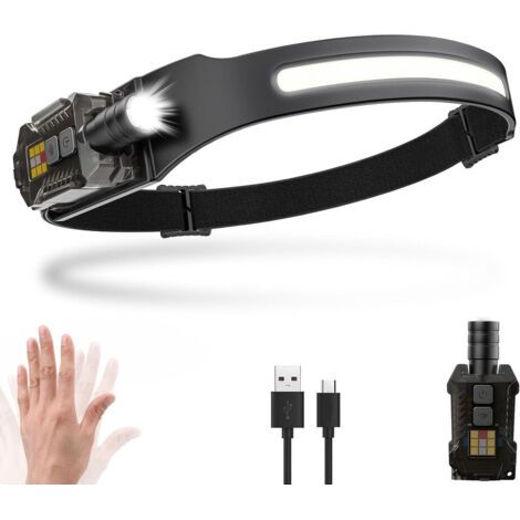 Lan-led-stirnlampe, 230° Zoom, 1500 Mah, Bewegungssensor, Abnehmbarer Magnet, Ipx5 Wasserdicht, Zum Angeln Und Campen.