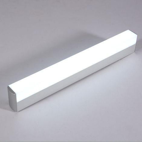 Lan Quadratische Spiegelleuchte Für Badezimmer, Wandleuchte Mit Geschlossenem Edelstahl- Und Acryl-lampenschirm, Energiesparende Led-beleuchtung Mit Hoher Helligkeit – 55 Cm, Licht