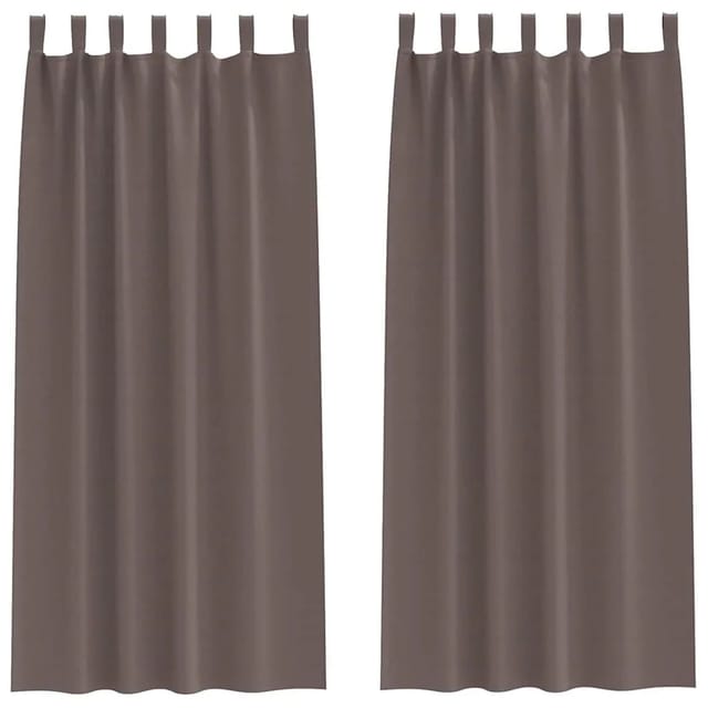 vidaXL Verdunkelungs-Vorhänge mit Ringen Dunkelbraun Polyester 4107556
