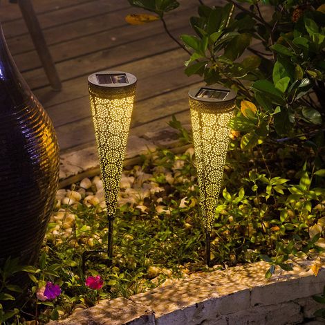 Lan Solar-gartenleuchte, 2er-pack, Ip65 Wasserdichte Dekorative Solar-gartenleuchte Für Den Außenbereich, Geeignet Für Wege, Einfahrten, Terrassen Und Rasenflächen [energieklasse A++]