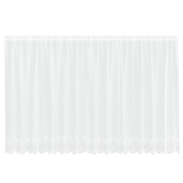 vidaXL Spitzenvorhang mit Vorhängen Weiß 400x180cm Polyester 4107792