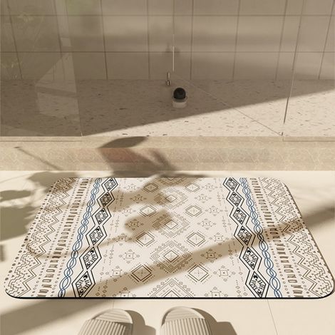 Lan Marokkanische Khaki-kieselgurmatte 40x60cm, Saugfähige Badezimmermatte, Rutschfeste Wc-/badezimmermatte, Verschleißfeste Kieselgurmatte