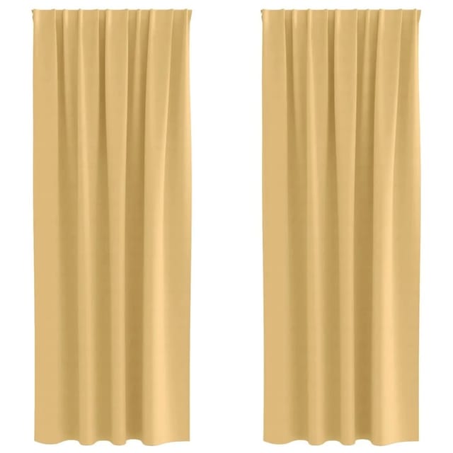 vidaXL Verdunkelungs-Vorhänge mit Ringen Beige Polyester 4107425