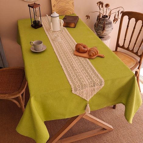 Lan Spitzpendelleuchte, 200 Cm Langer Tischläufer Aus Baumwolle Und Leinen, Gehäkeltes Baumwollgarn, Abdeckung Für Tv-ständer/schuhschrank, Dekorative, Lange Tischdecke Für Couchtisch/esstisch