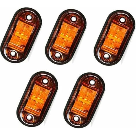 Lan 5 Stück Led-seitenmarkierungsleuchten, Vordere Und Hintere Led-positionsleuchten, Orange, Universell 12v/24v Für Anhänger, Pkw, Fahrzeug, Lkw, Wohnwagen