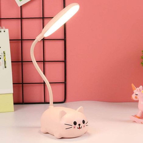 Kinderlampe, Led-schreibtischlampe Für Kinder, Kabellose Ladefunktion, Augenschonende Lernlampe Für Schüler, Pinkfarbener, Usb-aufladbarer Trolley