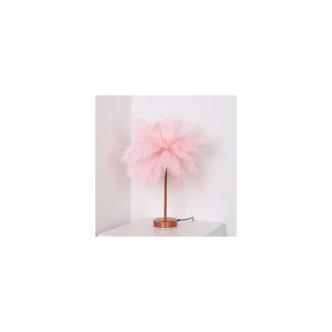 Lan Led-nachttischlampe, Pusteblumenform, Kupferdraht, Romantische Rosa Feder