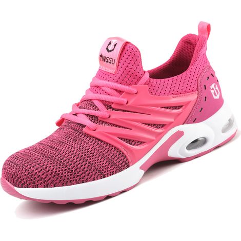 Lan Sicherheitsschuhe Für Damen Und Herren, Sicherheitsschuhe, Arbeitsschuhe, Bauschuhe, Sicherheitsschuhe Mit Stahlkappe, Rosa – Größe 41