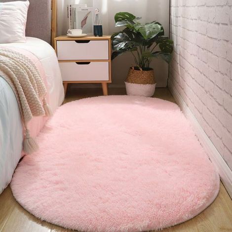 Lan Rose 4020cm (seide Und Wolle) Seiden- Und Wollteppich, Schlafzimmerteppich, Fleckenabweisend, Leicht Zu Reinigen, Ovaler, Rutschfester Teppich Für Den Bettbereich.