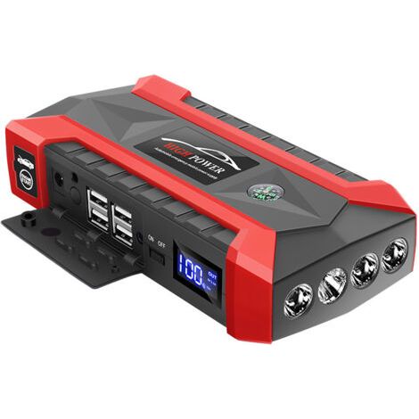 Lan – Tragbarer 12-v-starthilfe-booster – 4000 A Spitzenstrom – 20000 Mah Akku – Usb-schnellladung – Eingebaute Led-taschenlampe