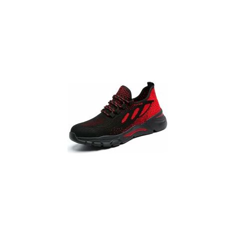 Lan Sicherheitsschuhe Für Damen Und Herren, Sicherheitsschuhe Mit Stahlkappe, Leichte Und Atmungsaktive Arbeitsschuhe, Sicherheitsschuhe, Schutzschuhe, Rot, Größe 46 (eu)