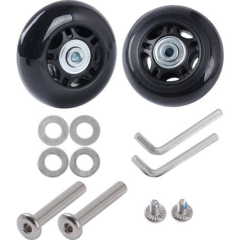 Lan 2er-set Kofferrollen-ersatzreparaturset Mit Geräuschlosen Gummiachsen, Ersatzrollen Für Gepäckzubehör Koffer (50 Mm X 18 Mm)