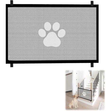 Lan Hundetreppengitter, Tragbares Sicherheitsgitter Für Kinder Und Haustiere, Bohrfreies Hundetreppengitter Für Treppen, Flure, Türen (110 X 78 Cm, Schwarz)
